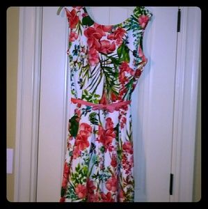Floral Sleeveless Fit & Flare Dress